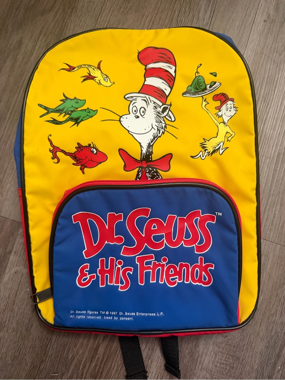 Dr. Seuss Yellow and Blue Kids Character Backpack